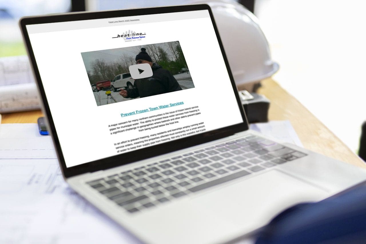 Heat-Line prevent frozen town water services blog on laptop screen